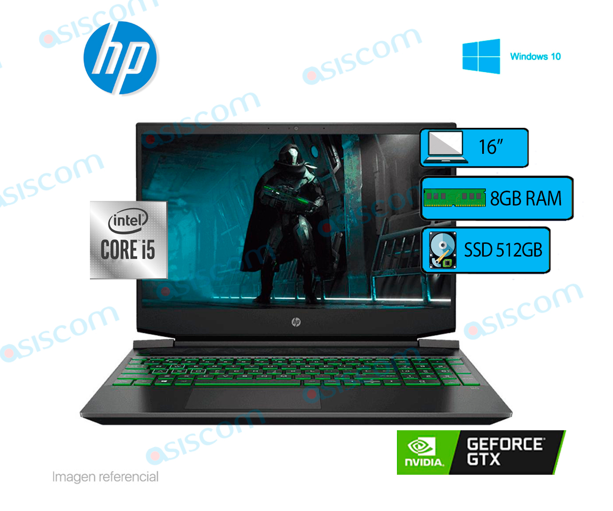 Laptop Hp Pavilion Gaming 16 A0001la I5 10300h 165g0la 16 I5 8gb 512 Ssd Nv Gtx1650 2297